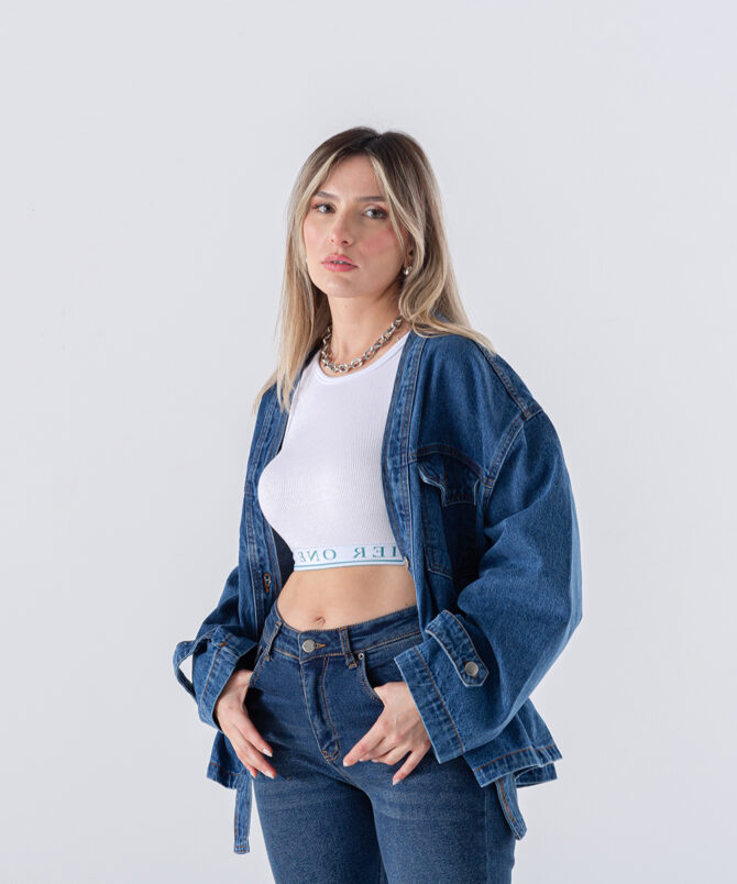 Denim Kumaş Kot Pantolon - Mavi - Görsel 2