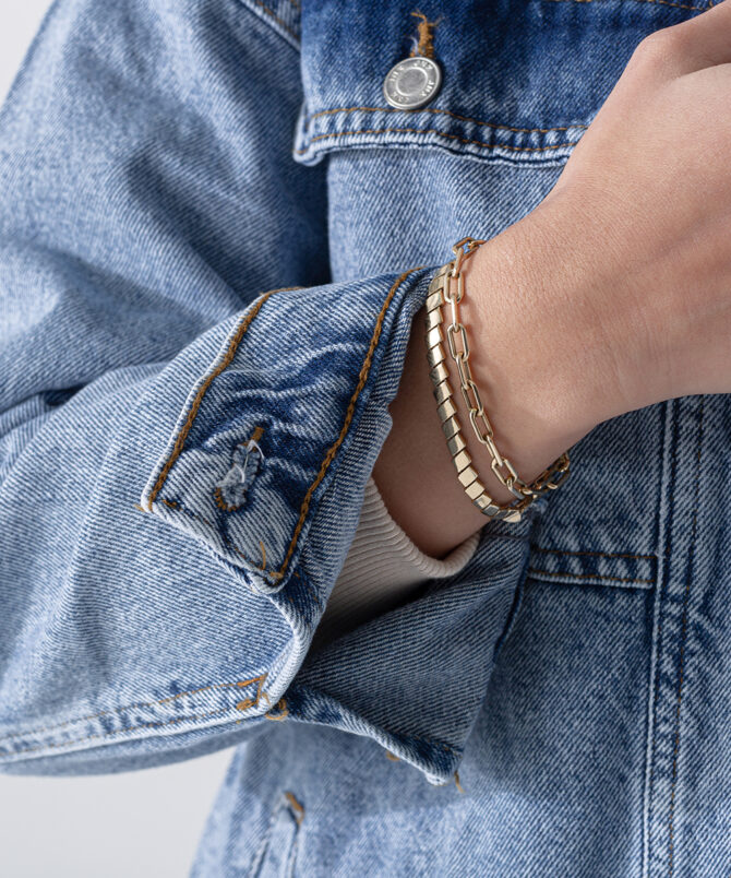 Denim Kumaş Sırtı Nakışlı Kot Ceket - Mavi - Görsel 6
