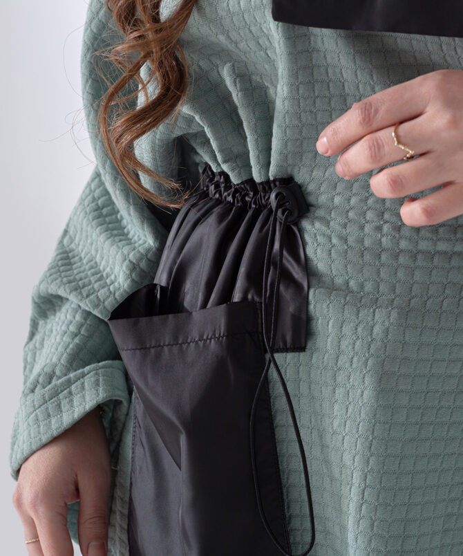 Petek Kumaş Garnili Oversize Sweatshirt – Mint Yeşili - Görsel 3