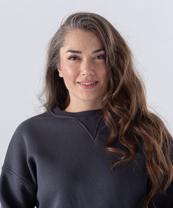 Üç İplik Karyokalı Sıfır Yaka Sweatshirt - Antrasit - Görsel 4