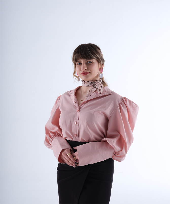 Poplin Kumaş Gömlek - Pembe - Görsel 3