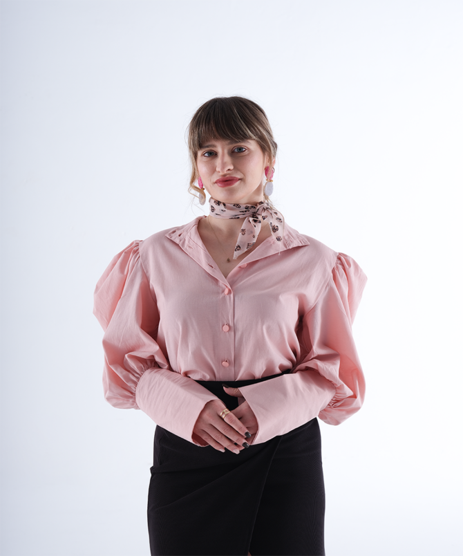 Poplin Kumaş Gömlek - Pembe - Görsel 2