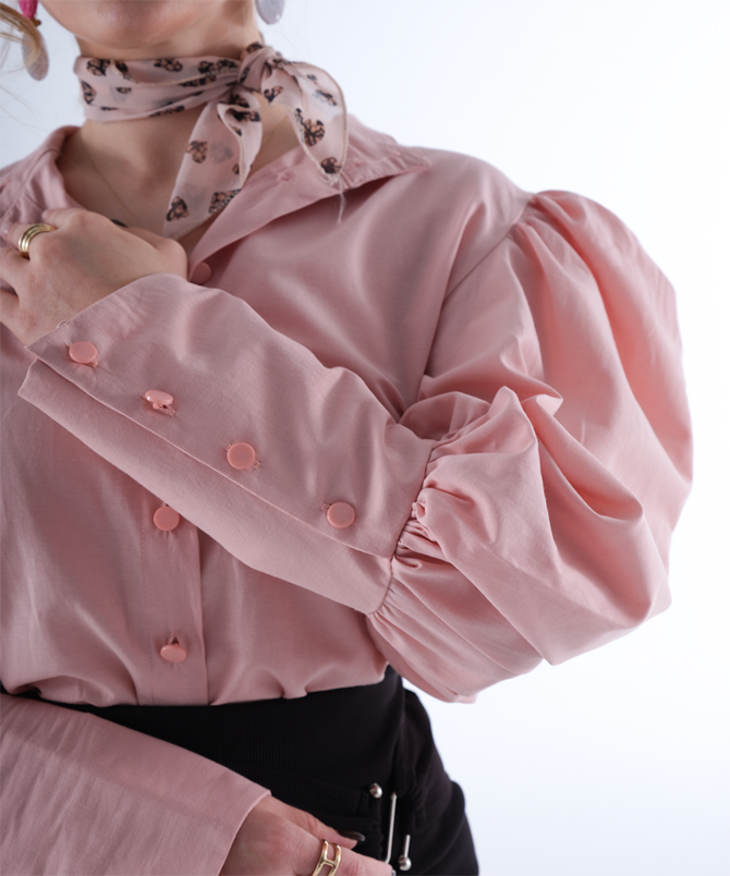 Poplin Kumaş Gömlek - Pembe - Görsel 5