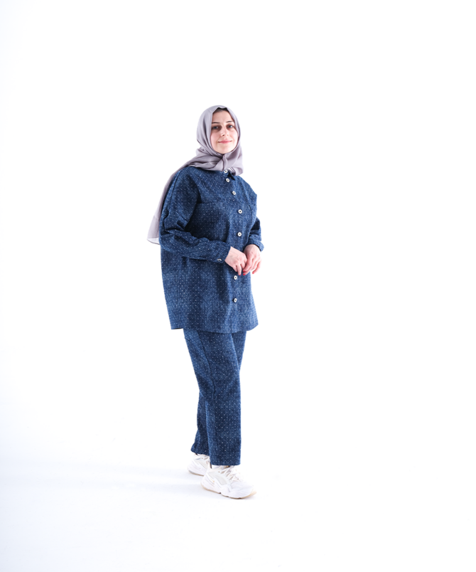 Pullu Kot Takım - Lacivert - Görsel 3
