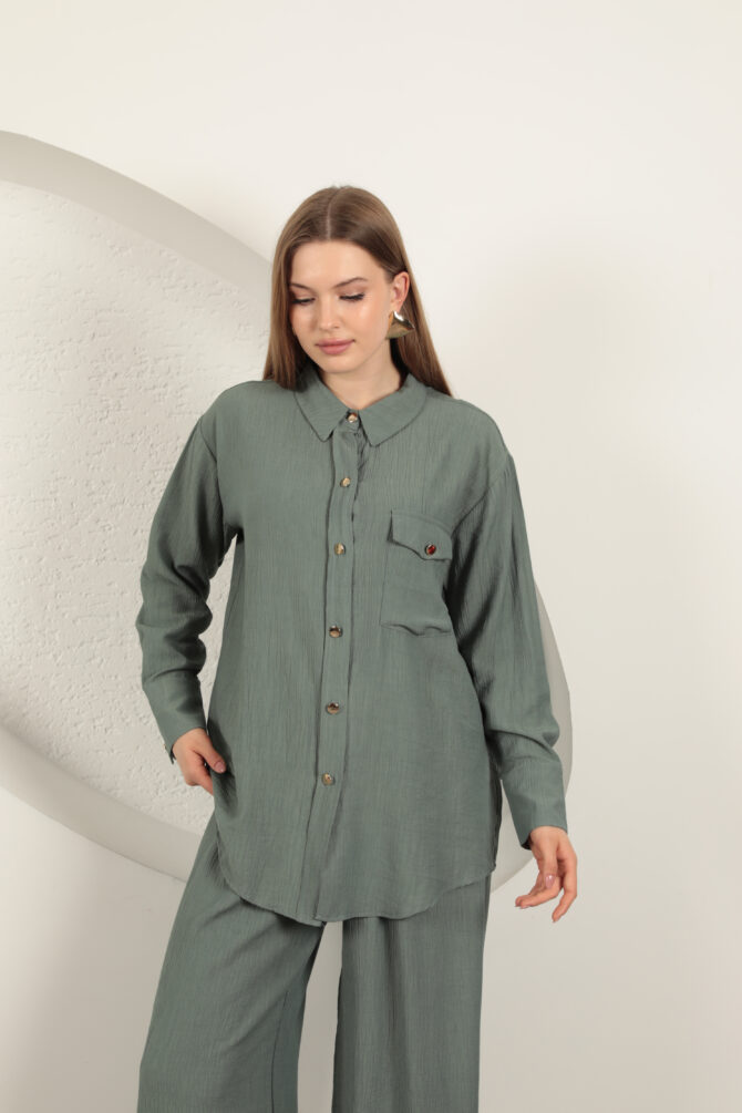 Çilek Kumaş Takım - Mint Yeşili - Görsel 5